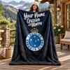 Cruzeiro Esporte Clube Custom Name Flannel Blanket Personalized Soft Warm Plush Throw Blanket Customized Gift for Family Friends