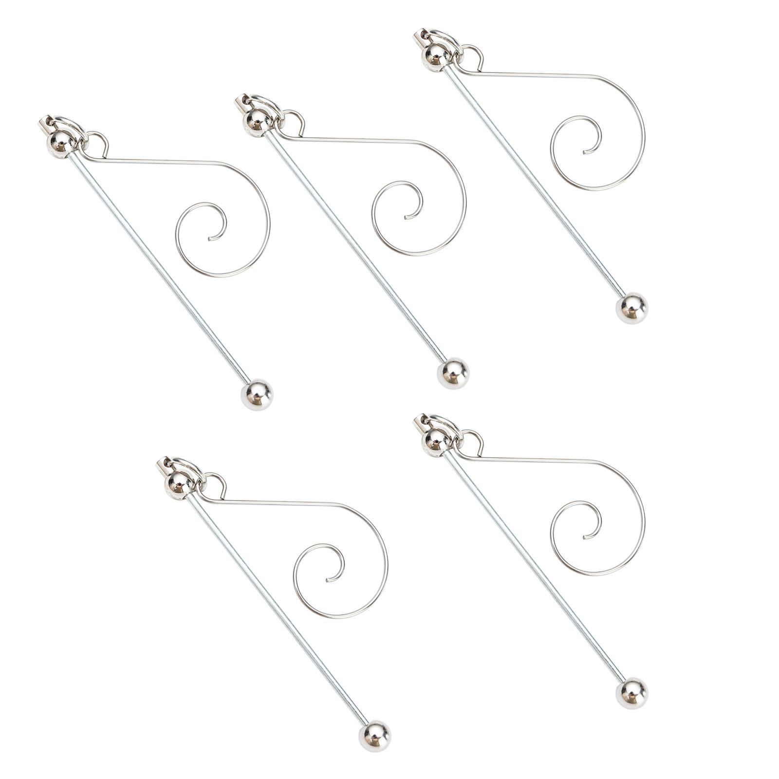 

5pcs Silver Beadable Blanks Hanger Silver Beadable Hangings Hook for Customized Christmas Pendant Accessories