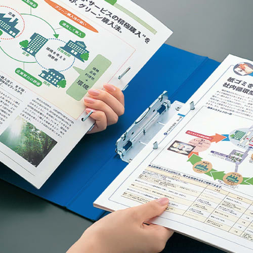 KOKUYO Fu-1650B Tube File M Type A4 Vertical 50mm Binding 2 Holes Blue