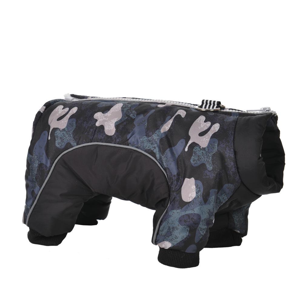 Camouflage Fleece-Lined Dog Coat: Warm, Thickened, Four-Legged Design for Autumn & Winter