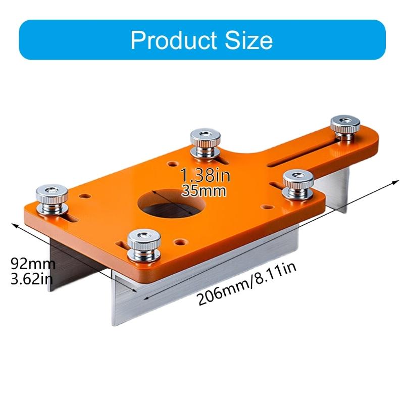 Heavy Duty Router Table Insert Slotting Plate Suitable For Woodworking Benches Precise Aluminum Mounting Bracket Holder