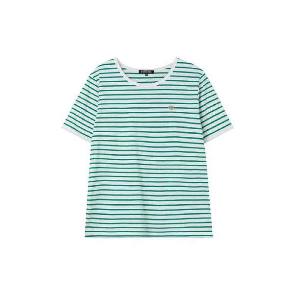 

Lap DecoraTive STriped ShorT Sleeve T shirT as2cT465 BL (blue)/FF