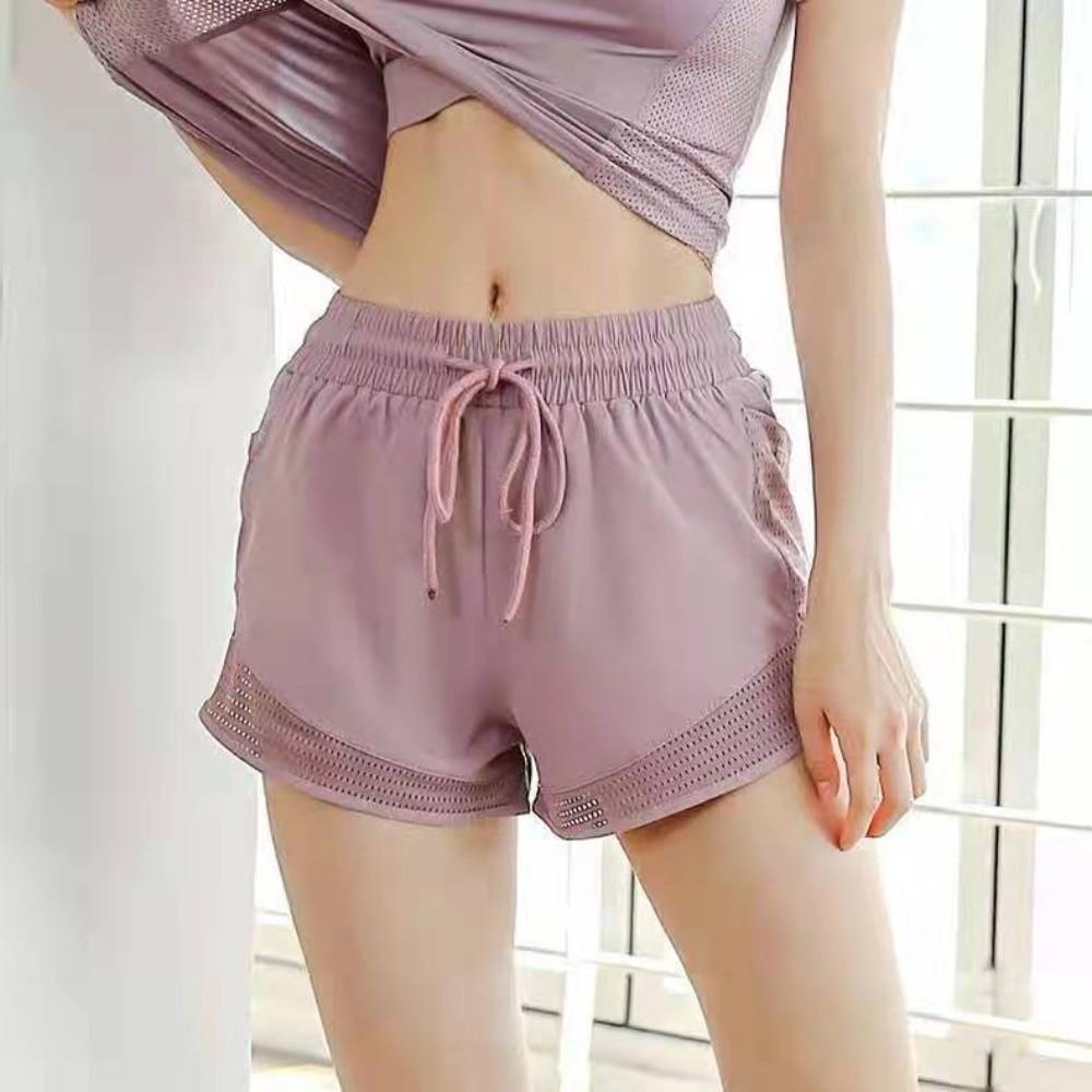 Loose Fitness Leggings Mesh Women's Sportswear Breathable Women Yoga Shorts  Female