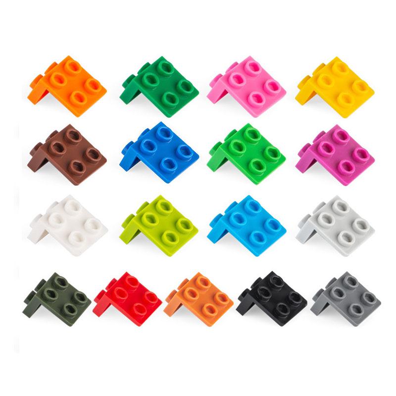 50g/64PCS 44728 Bracket 1x2-2x2 Building Blocks Moc 2+4 Right Angle Parts Compatible with Bricks Children Assembly Toys