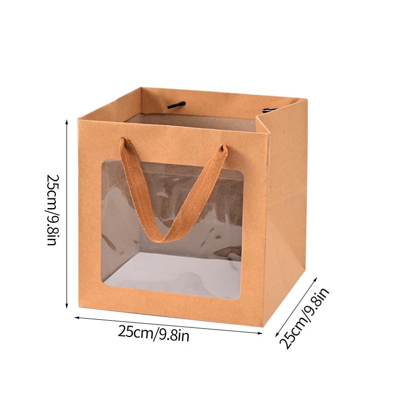 Portable Gift Bag Cookie Box with Window Shopping Bag Scarf Gift Box Birthday Gift Bags Packaging Bag Cake Boxes Wedding Decor