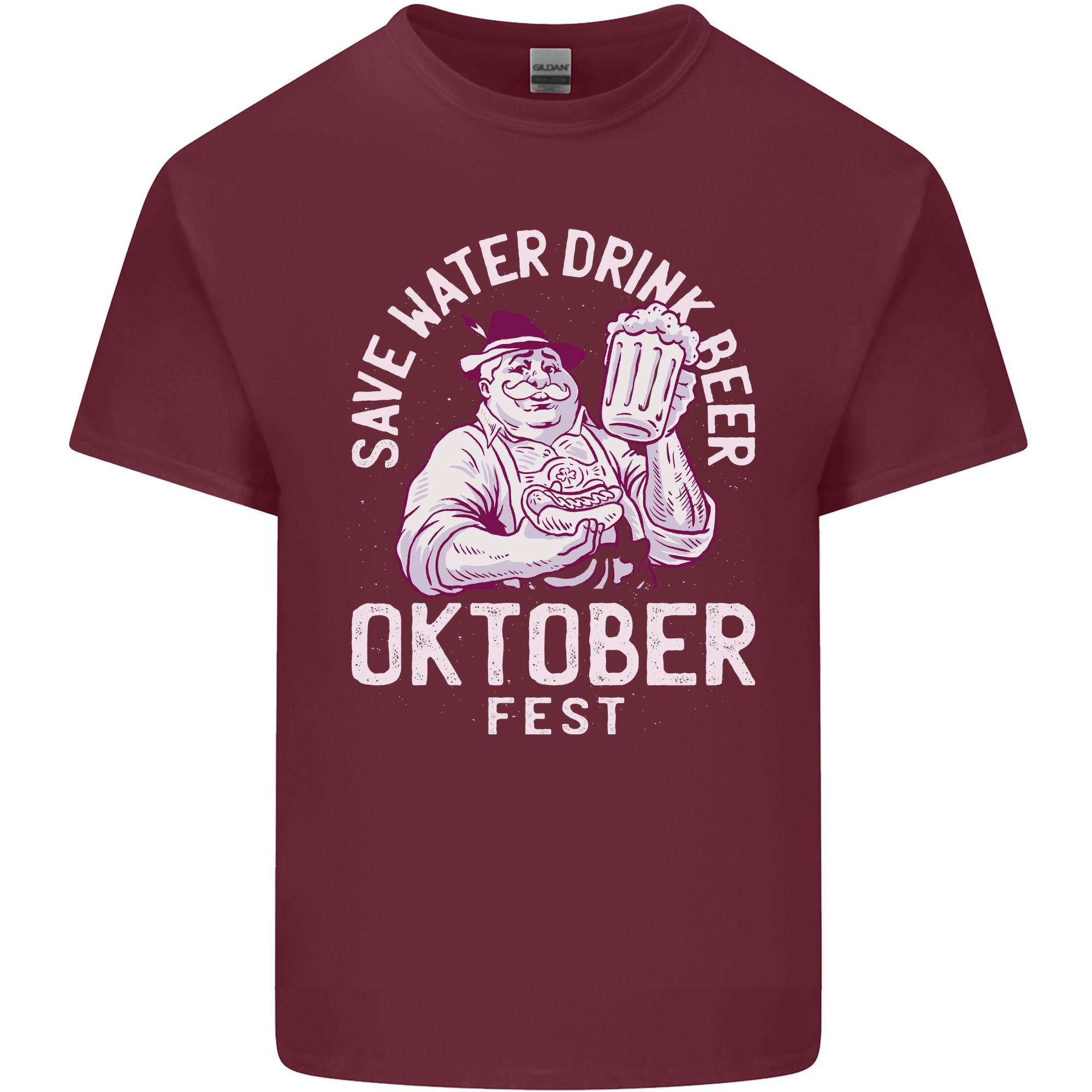 Oktoberfest Drink Beer Save Water Unisexs Light Cotton TShirt S