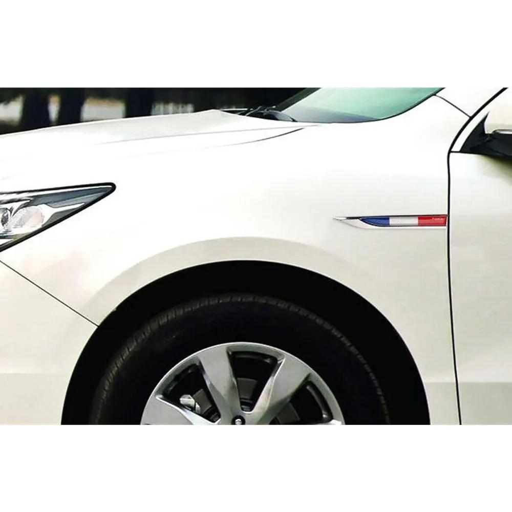 1 Pair Car 3D France French Flag Emblem Badge Decals Sticker for JEEP BMW Dodge Chrysler ALT1