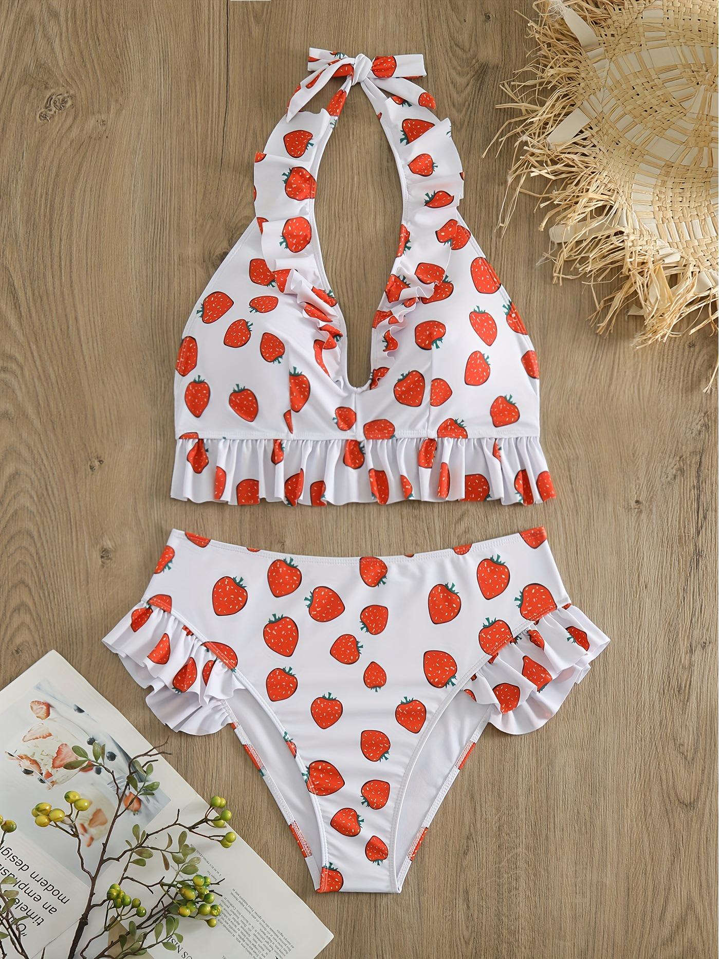 

Белое бикини большого размера с оборками и разрезом - Купальник в европейском и американском стиле 2XL белый