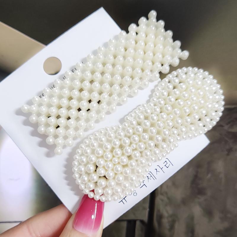 Pearl Hair Clip For Women Korean 3/4pcs Geometric Hairpins Set Hair Berrettes Girl Hairgrip Side Clip Hair Accessories