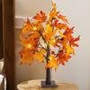 Dazzle Bright 2 Pack 24 Inch Lighted Thanksgiving Fall Maple Tree Decor, 24 LED Battery Operated Decorations Artificial Tree with Timer for Indoor
