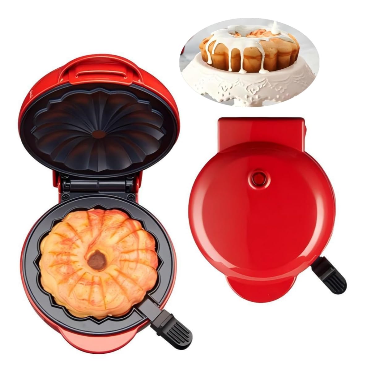 

Machine for Lava Cake, Mini Donuts, Waffles, Pancakes - Breakfast, Snacks, Desserts - Non-stick Surface, Double-sided United States