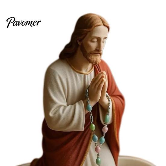 Religious Souvenir Virgin Mary Rosary Holder Resin or Jesus Figurine Jewelry Dish Our Lady Beliefs Decor Prayer Gift Catholic for Home Bedroom