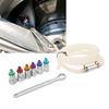 A02Q-Universal Brake Bleeder Spanner 1 Drain Hose Brake Bleeder Wrench Kit 6 Adapters Metal Sturdy For Car For Light Truck