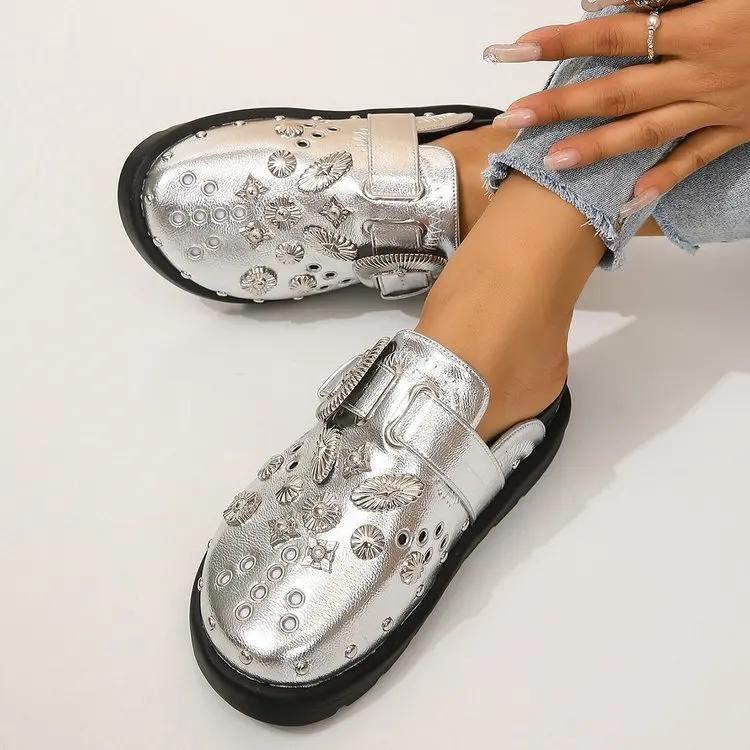 Fashion Shoes For Women's 35 42 Street Punk Slippers New Hot Sale Fashion Trim Leather Shoes Spring Sale Comfortable Casual Shoes