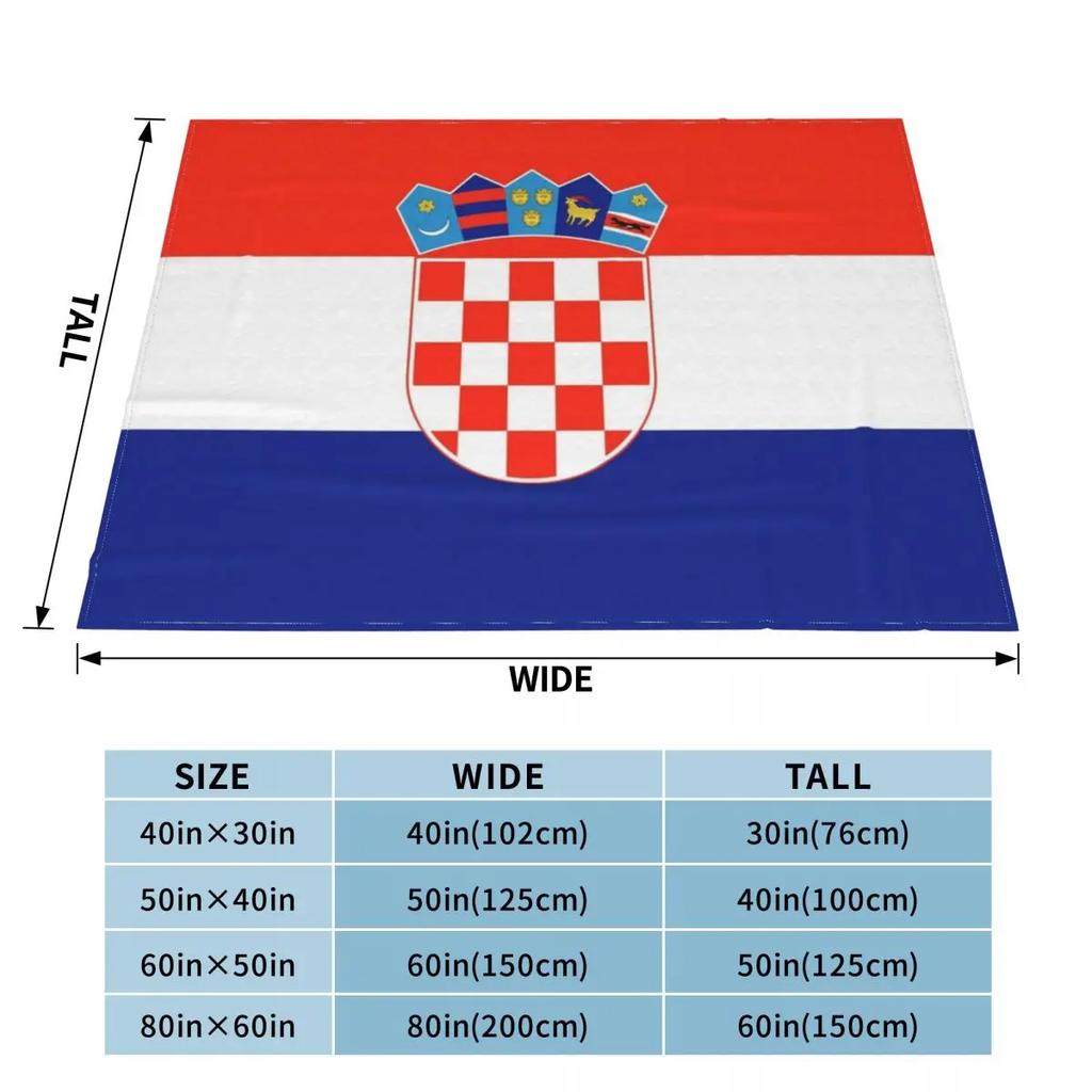 Croatian Flag Print Throw Blanket Fluffy Soft Blankets Cute Blanket Blankets For Baby Beautiful Blankets