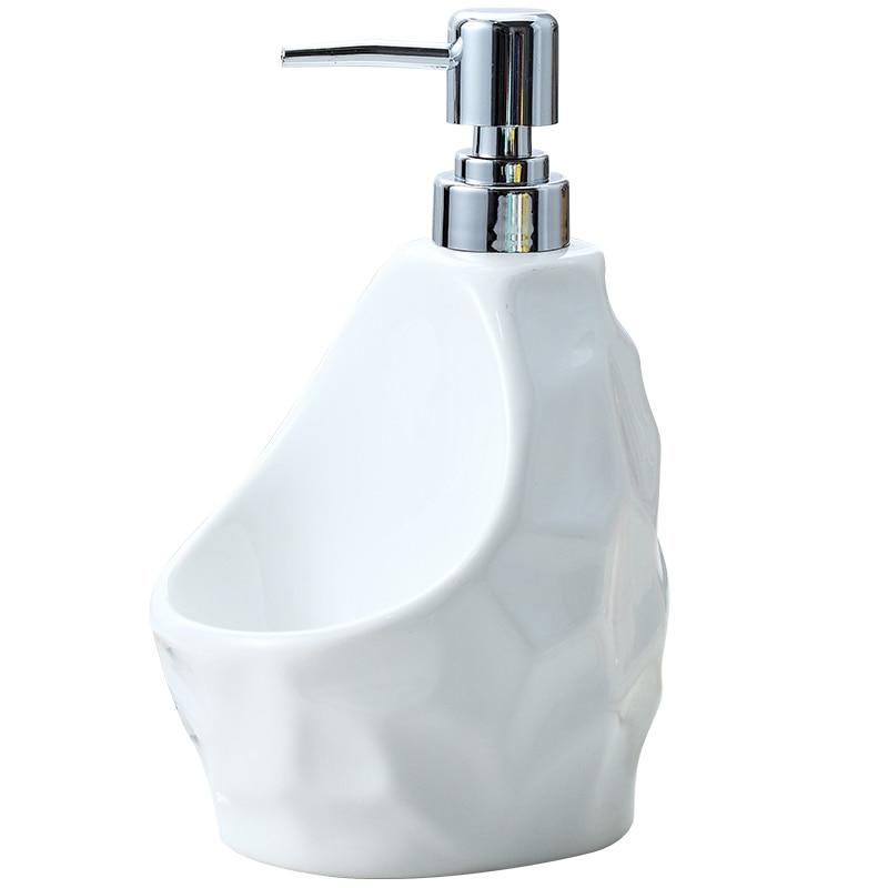 650LML Ceramic Soap Dispenser for Ceramic Kitchen + ABS Home Decoration Liquid Soap Dispenser Bathroom Accessories | Liquid Soap Dispensers (White)