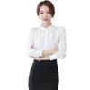 2023 Versatile Korean Style Women's Chiffon Blouse - Long Sleeve Slim Fit In White