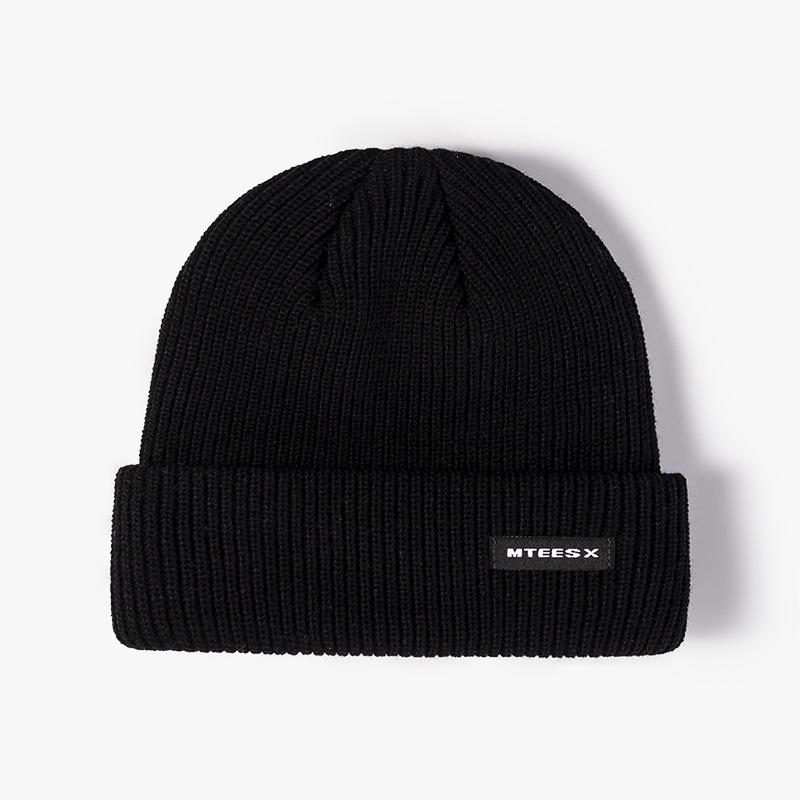 Alphabet Cloth Melon Fur Hat Women's Autumn and Winter Warm Knitted Cold Hat Men's Versatile Hot Hat