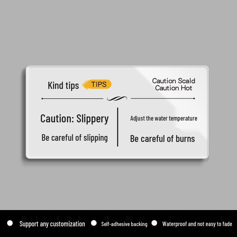 B&B Bathroom Wet Floor Warning: Use Anti-Slip Bath Mat