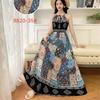 Beach dress cotton and silk printed suspender dress Hawaiian wind island Yunnan travel vacation dress artificial cotton fresh