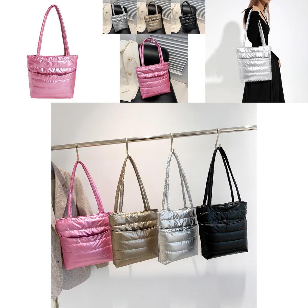 Trendy Street Style Cotton Tote Bag For Women Large Capacity Zippered Handbag