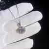 Real Platinum  Carat Moissanite Pendant Necklace Rotating Windmill Original Design  Color Moissanite Necklace