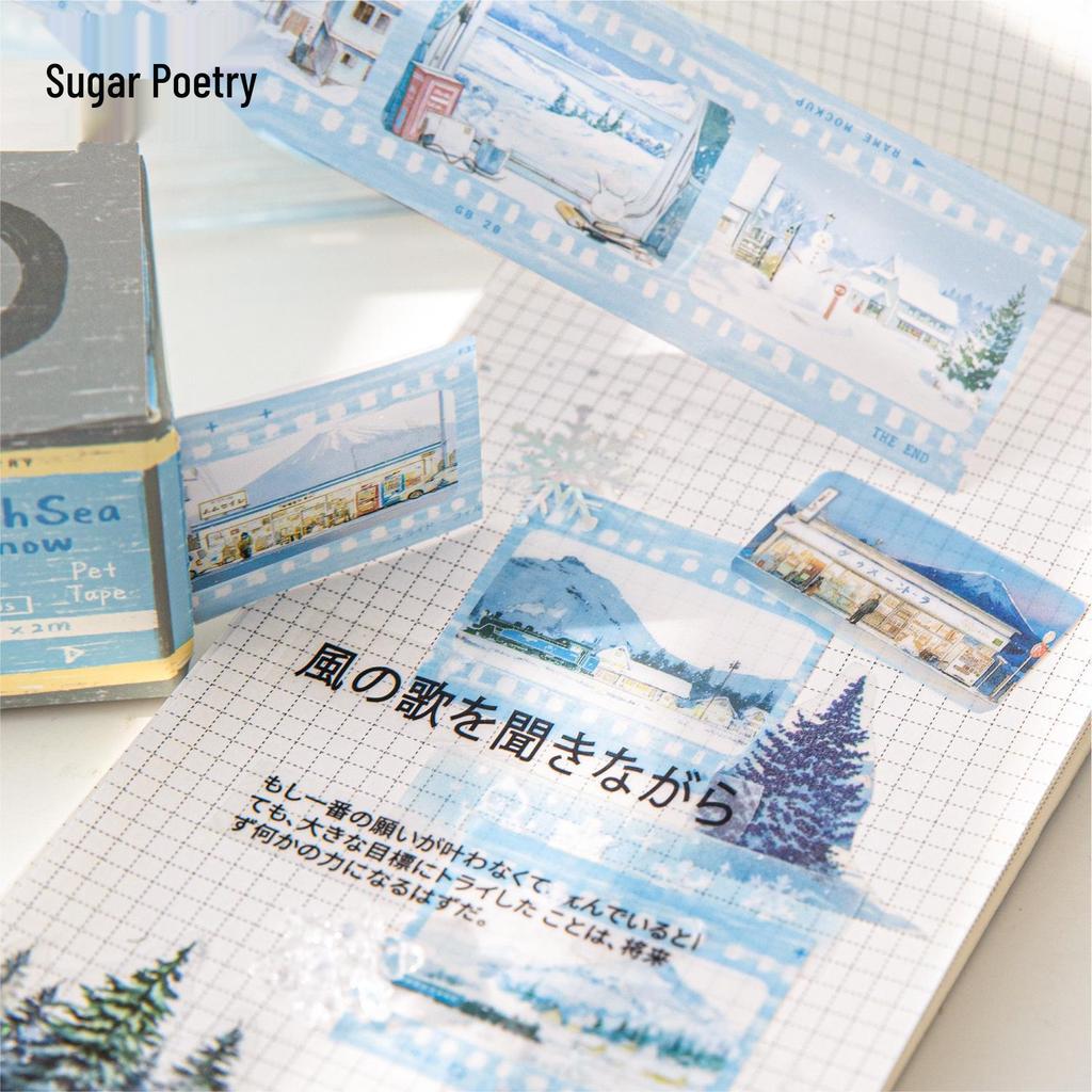 Sugar Poetry Four Seasons PET Tape Stickers - 80 Sheet Decorative Collage, 4 Style Options
