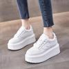 Thick-soled Heightening Muffin Board Shoes Women's 2025 New Spring Super-fire Versatile Little White Shoes Are Not Tired of Feet Sports and Leisure