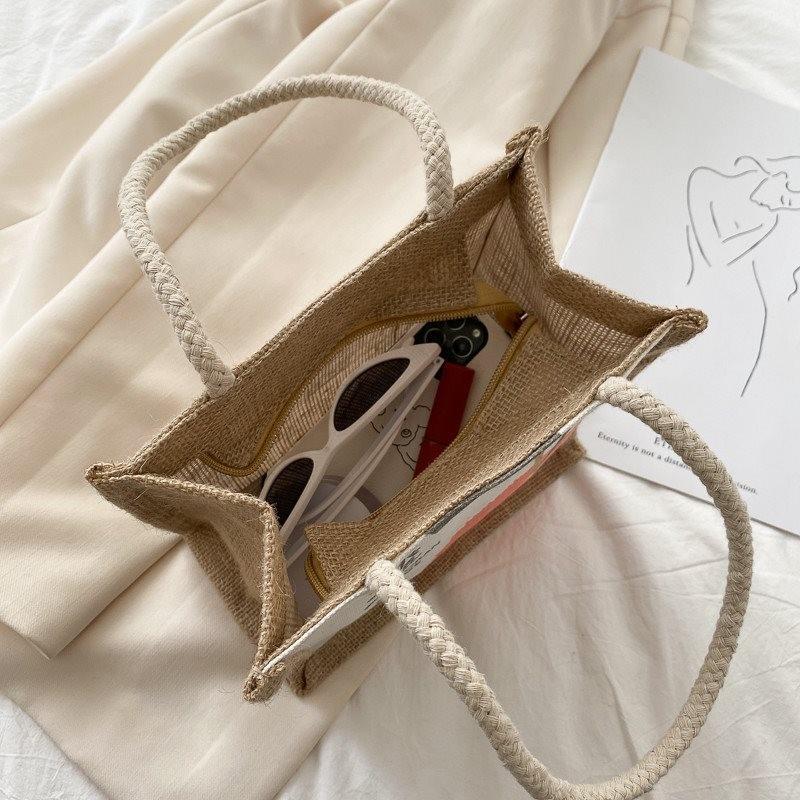 Soft And Spacious Canvas Shoulder Bag For Women Featuring Cute Cartoon Patterns