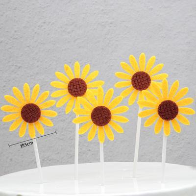 Sunflowers, Cake Baking Decoration Cards, Plugins, Sunflower Flags, Dessert Table Decorations, Card Inserts, Set of 5