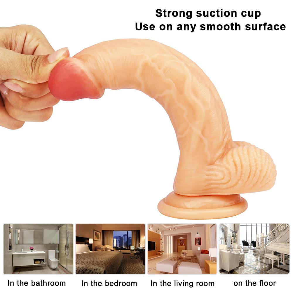 Dildo RUNYU Waterproof Adult Soft Sex Toy for Women Men