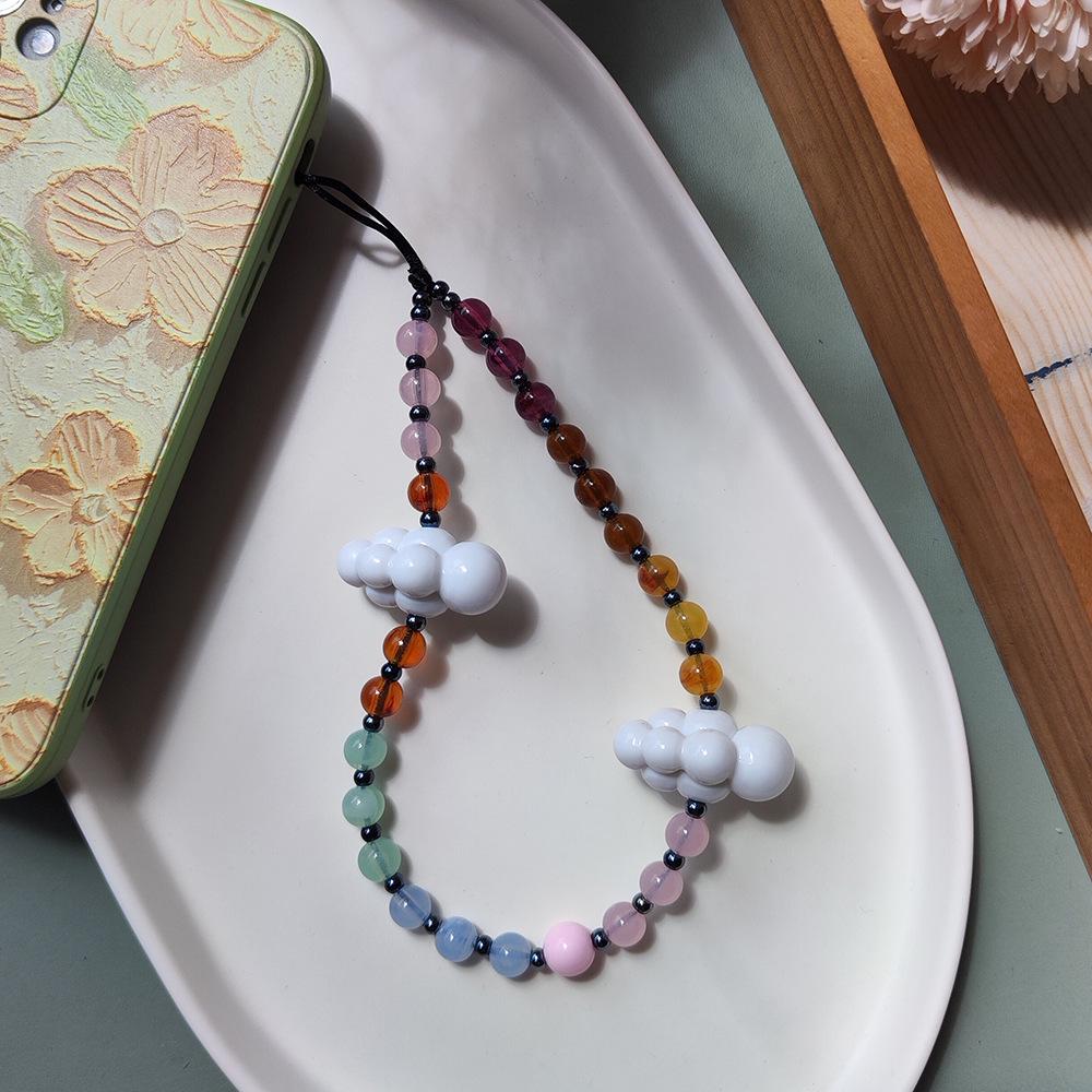 KKBEAD Gradient Color Cloud Beaded Phone Lanyard, Japanese-Korean Style for Women