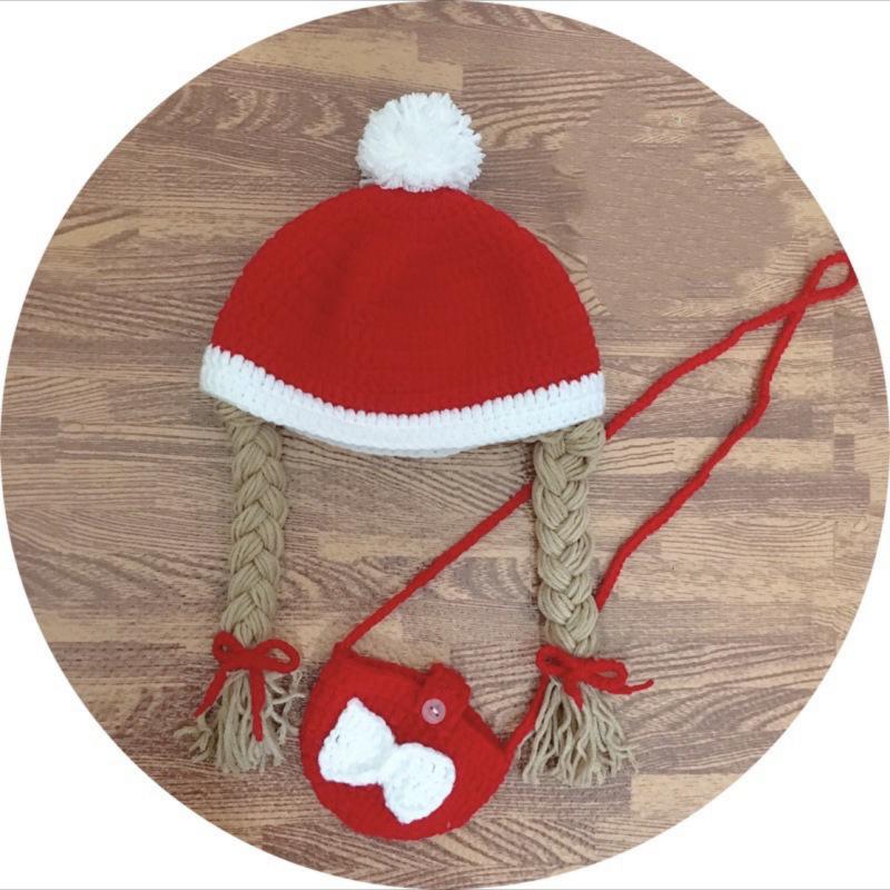 New hand knitted funny woolen hat long horn lace clown pullover hat