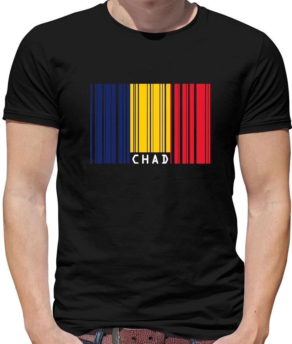 Chad Barcode Style Flag - Mens T-Shirt - Central Africa African Republic XXXL