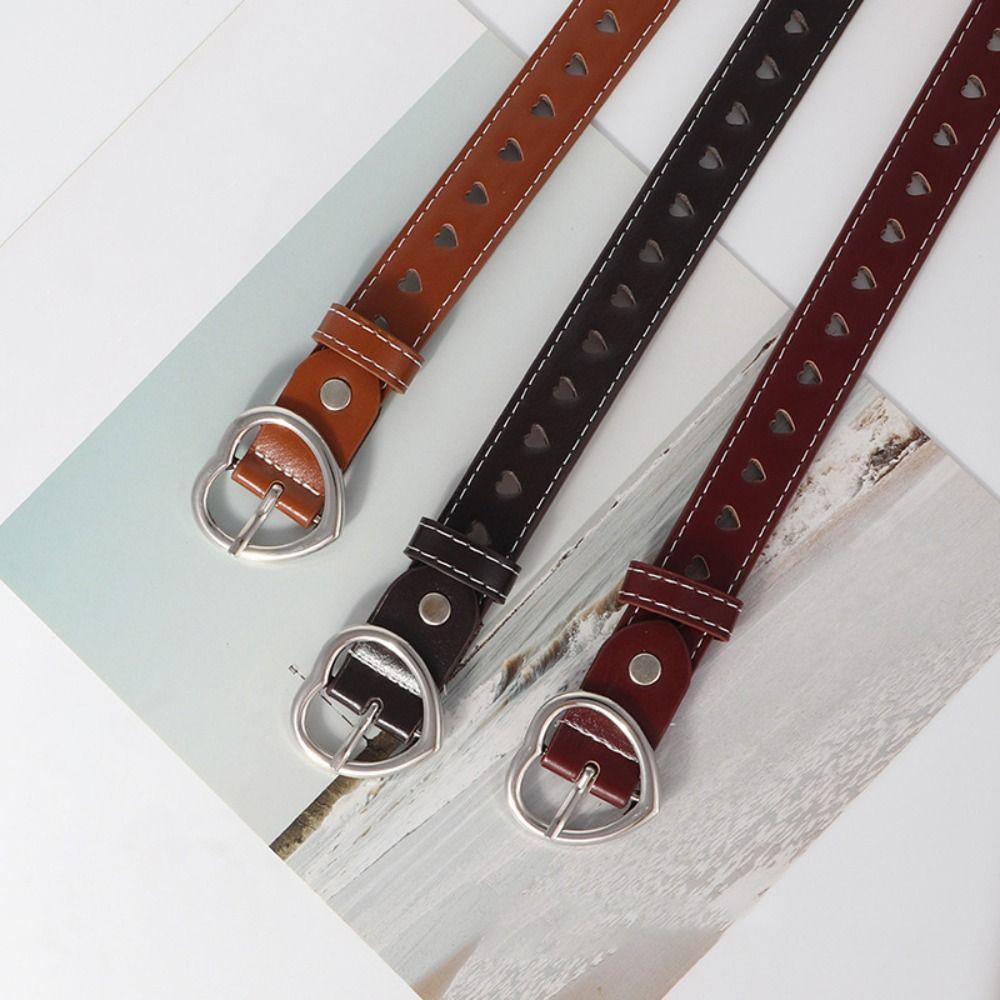 Gothic Love Heart Belts Punk Pin Buckle Waistband Fashion Waist Band  For Women Man