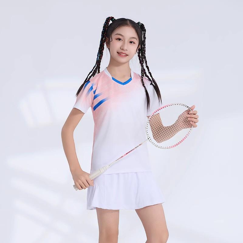 Custom Printed Quick-Dry Badminton Shirt Kids Unisex Sport Top Tennis Pickleball Training Competition Wear