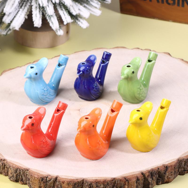 1/5Pcs Bird Whistle Water Musical Ceramic Set Colorful Animal Shape Early Learning Bath Noise Maker Party Favor
