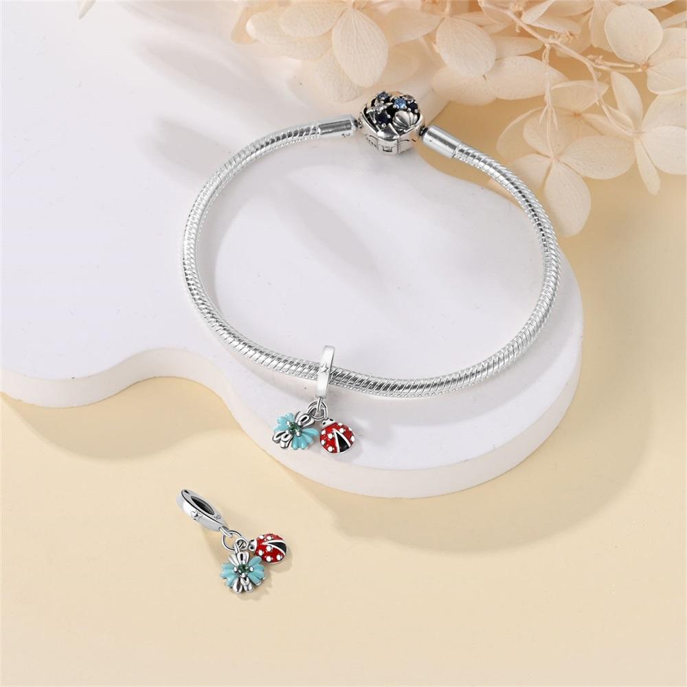 Pendentif Breloque Perle Cuivre Romantique Perles Flocons de Neige Convient Bracelet Original Pour Fabrication de Bijoux Cadeau Saint-Valentin