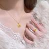 Zircon square pendant necklace light luxury niche simple fashion collarbone chain new versatile necklace women