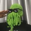 New Cartoon Cute Funny Wool Knitted Octopus Hat Hand Crocheted Warm Wool Headgear.