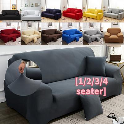 High Elasticity Faux Milk Silk Solid Colour Sofa Cover Easy To Install Pet Stain Resistant Fabric Soft and Skin Friendly