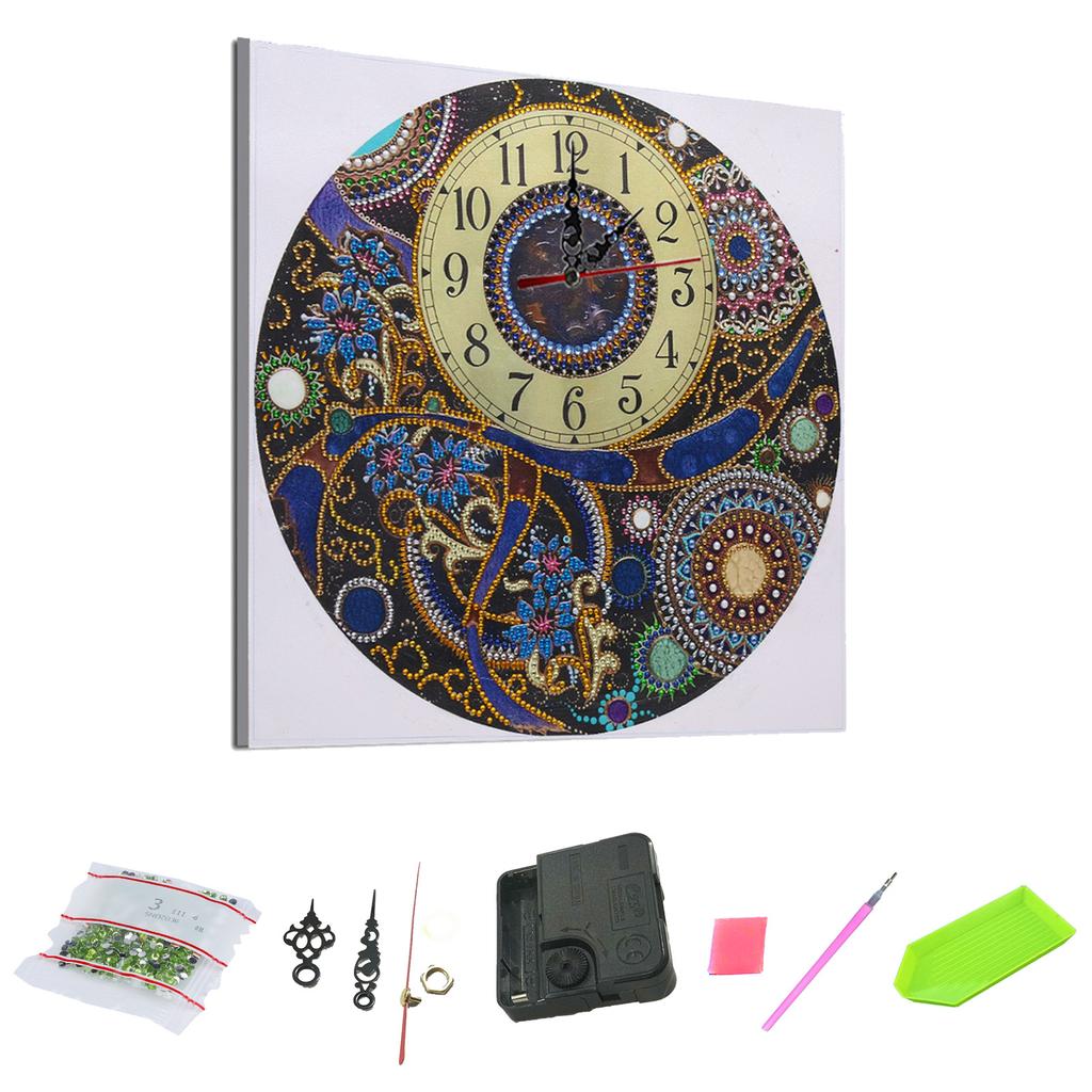 5D Clock Wall Set DIY Painting Room Decor Mandala Patterns Fashionable Clock Design for Home Decoration