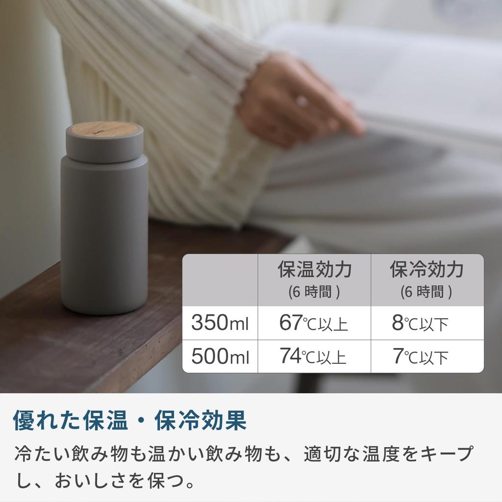 Rivers MOKU Stainless Steel Bottle, 500ml (Lightweight, Wide Mouth for Ice, Easy To Clean), Approx. 233g, Insulated, Wide Mouth, Water Bottle, Coffee