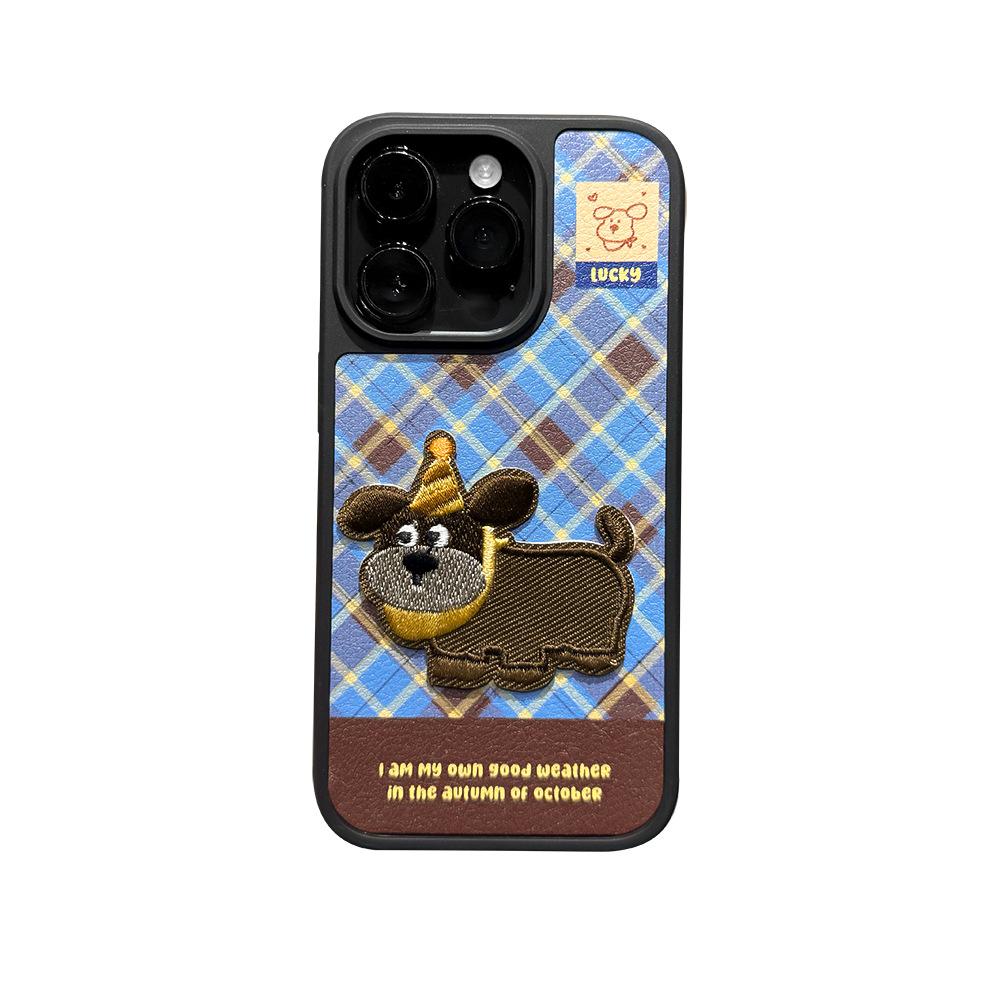 Applicable to iPhone16/17Promax mobile phone case autumn and winter leather pattern Apple 15/14 versatile anti-drop protective case