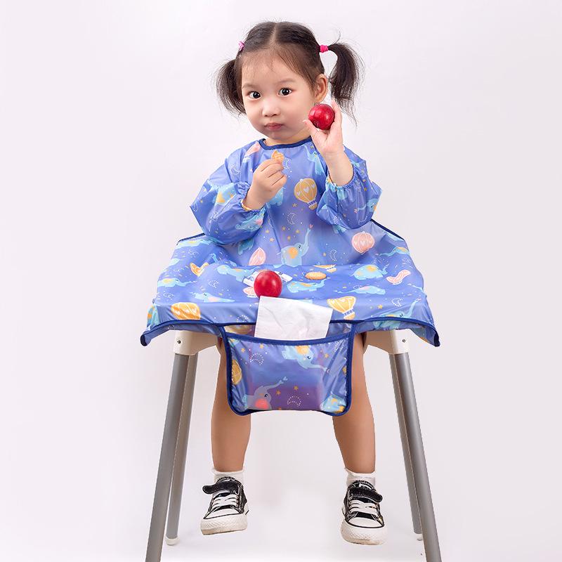 Children's Waterproof High Chair Food Bib Coverall