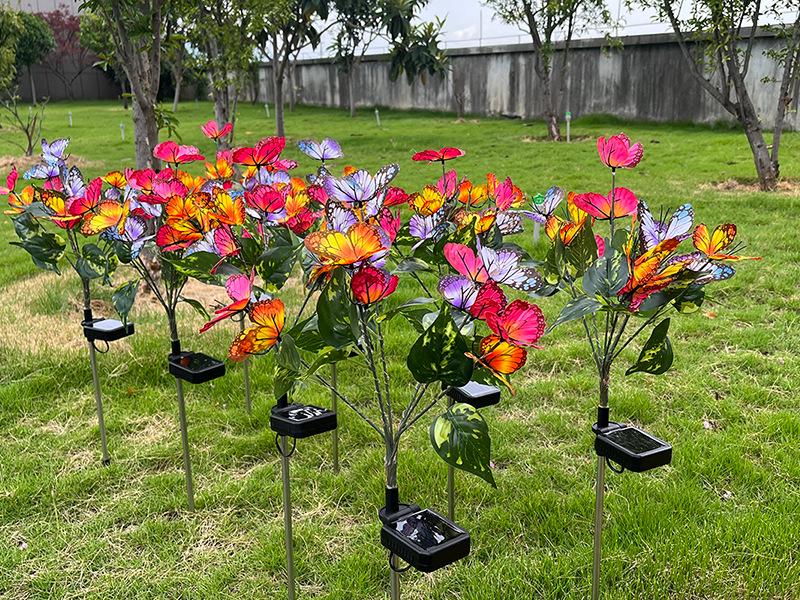 Waterproof LED Solar Butterfly Stake Lights for Outdoor Lawn and Courtyard