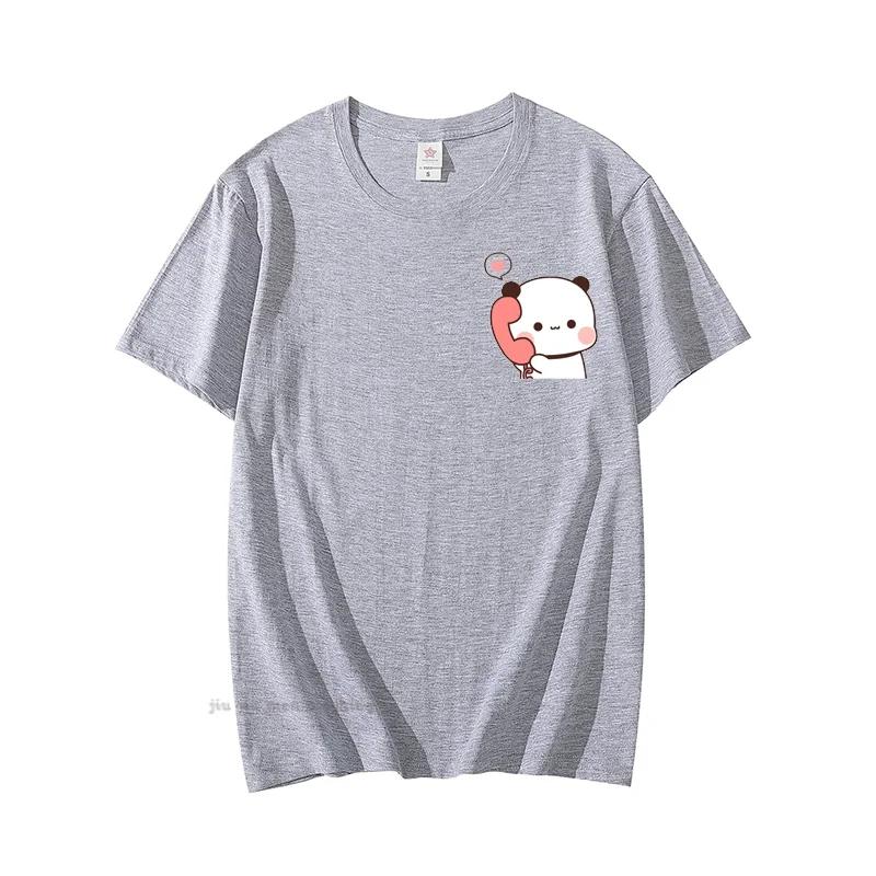 Dudu volá svému Bubu Tričko Ženy Muži Pár Vtipná trička Roztomilý Panda Medvěd bavlněná trička Léto Pánské T Oblečení
