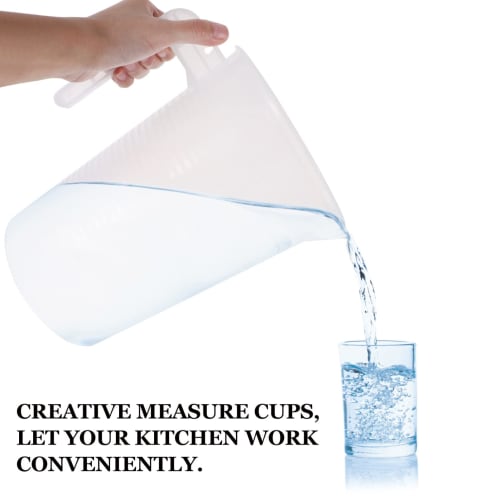 WINOMO Heat-Resistant Plastic Measuring Cup with Handle, 3.5L, with Lid, Polypropylene Resin, BPA-Free