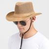 Cappello Solare Estivo Casual da Uomo con Ampia Tesa e Materiale in Paglia Traspirante per Pesca all'Aperto e Protezione Solare