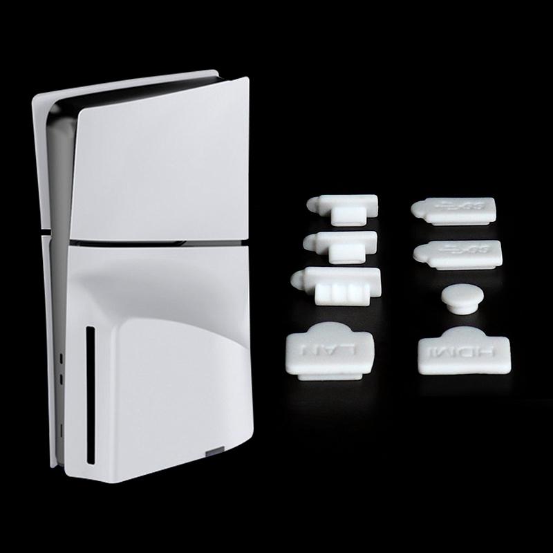 8Pcs Dustproof Plug For Ps5 Slim Console Silicone Dust Protector Cover For Ps5 Slim Game Console Accessories